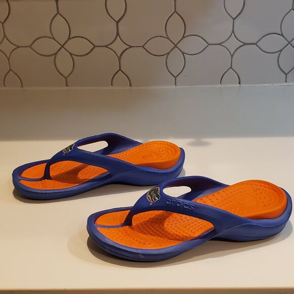 CROCS FLORIDA GATOR BLUE & ORANGE UNISEX THONG SANDAL - Picture 6 of 11